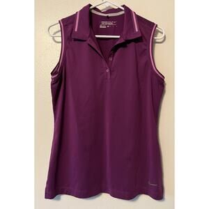 Nike Golf DriFit Tour Performance Women’s Medium Sleeveless Purple Tank Top Polo